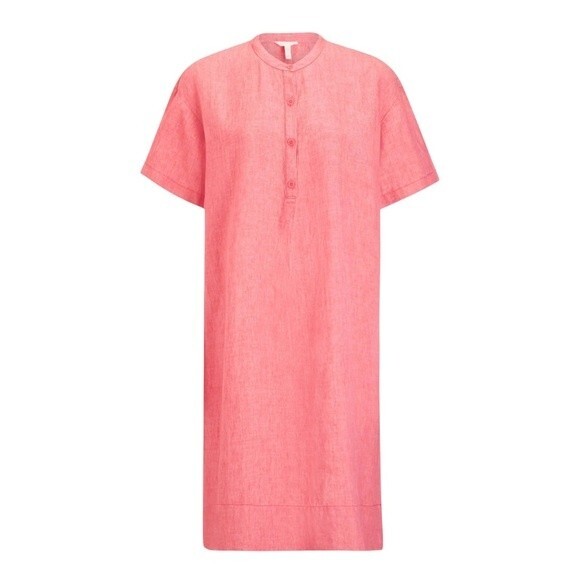 NWT Eileen Fisher Round Neck Linen Shift Dress Coral Size PS | Petite Small NEW - Picture 2 of 15